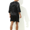 MenSexyWear Peignoir effet satiné Long Slit Noir